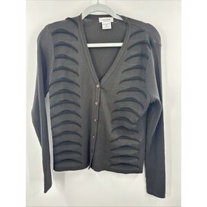 Guido Pisani Large Cardigan‎ Sweater Wool Blend Made Italy Career Old Money